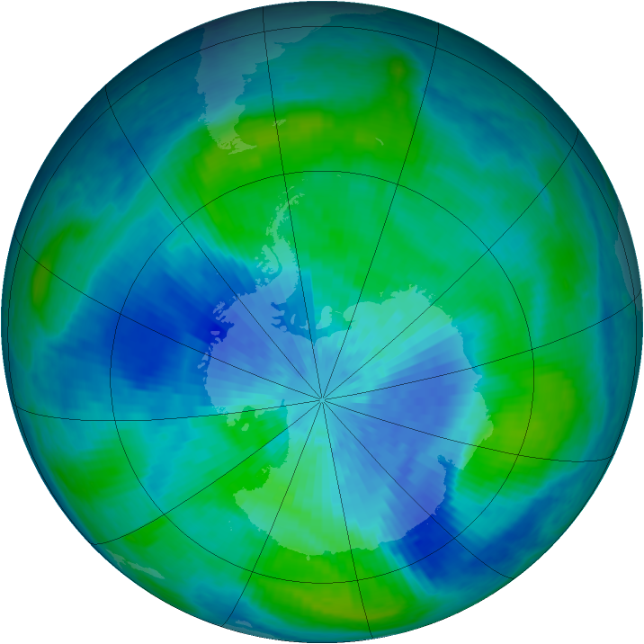 Antarctic ozone map for 17 March 2003
